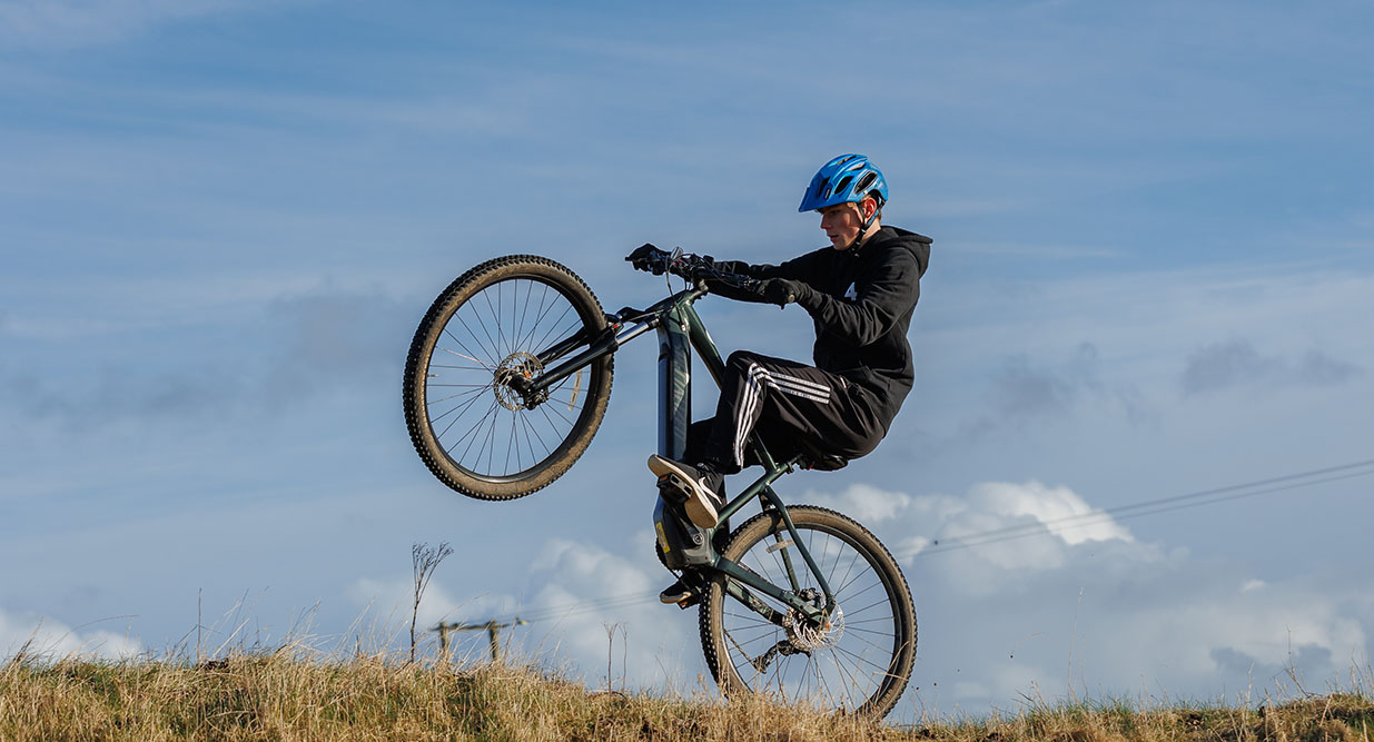 Mountain bike being ridden